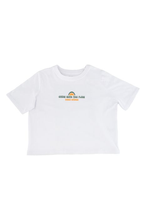 CAMISETA DE MUJER FLOW BLANCA CROPPED 