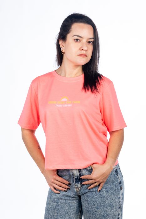 CAMISETA DE MUJER FLOW FUCSIA CROPPED