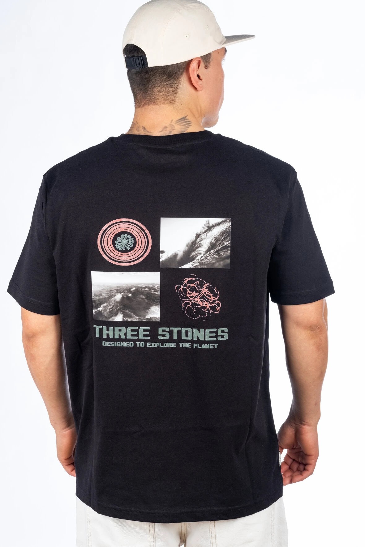 CAMISETA SURF-MONTAÑA BLACK HOMBRE