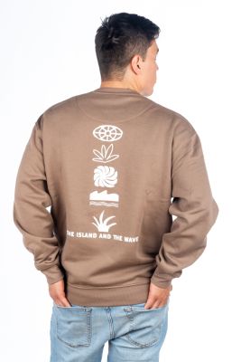 SUDADERA THE ISLAND AND THE WAVE MARRÓN HOMBRE