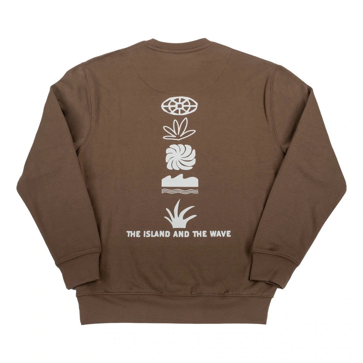 SUDADERA THE ISLAND AND THE WAVE MARRÓN HOMBRE