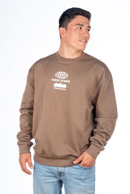 SUDADERA THE ISLAND AND THE WAVE MARRÓN HOMBRE