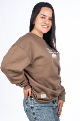 SUDADERA THE ISLAND AND THE WAVE MARRÓN MUJER